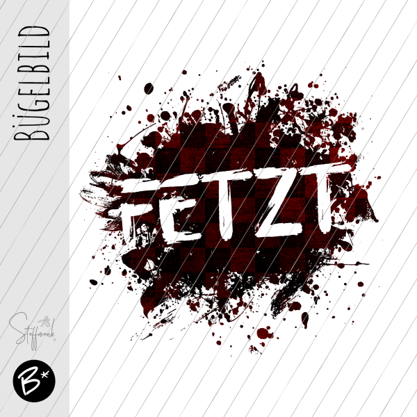 Bügelbild - "FETZT - Karo Rot "